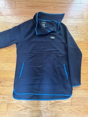 L L Bean Womens Airlight Knit Asymmetrical Quarter Zip Pullover Sz M Outdoor